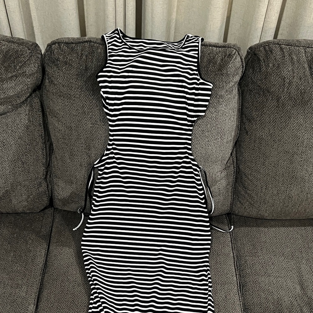 Black and White Striped Dress